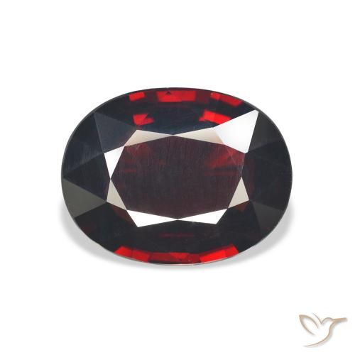 7.08 ct Red Almandine Garnet Gemstone, Almandine Garnet Gem in Oval Facet Shape for Sale.
