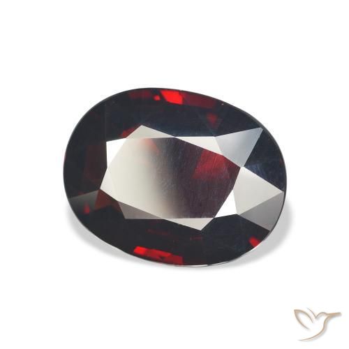 7.08 ct Red Almandine Garnet Stone, Natural Almandine Garnet in Oval Facet Shape for Sale
