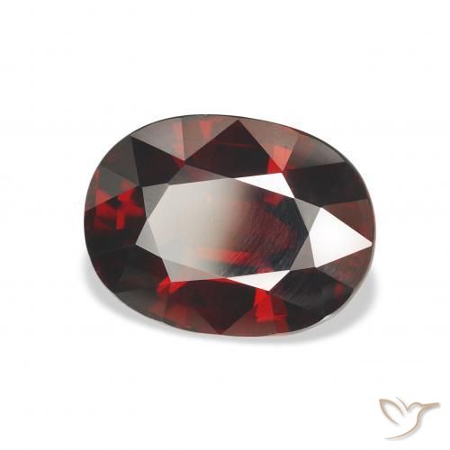 6.86 ct Red Almandine Garnet Stone, Natural Almandine Garnet in Oval Facet Shape for Sale