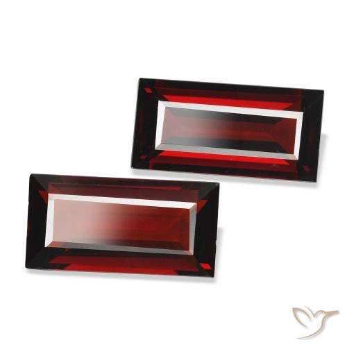 3.65 ctw Red Almandine Garnet Stones, Natural Almandine Garnet in Baguette Facet Shape for Sale