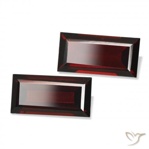 3.67 ctw Red Almandine Garnet Stones, Natural Almandine Garnet in Baguette Facet Shape for Sale