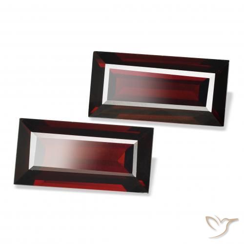 3.53 ctw Red Almandine Garnet Stones, Natural Almandine Garnet in Baguette Facet Shape for Sale