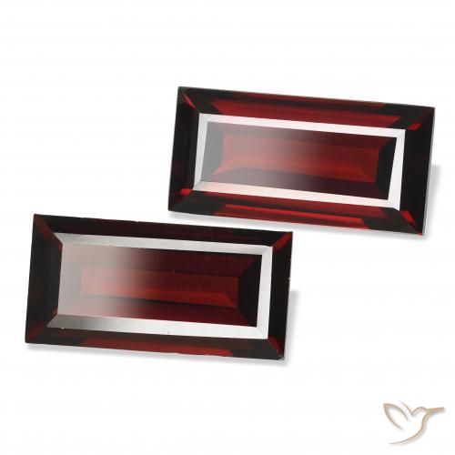 3.88 ctw Red Almandine Garnet Stones, Natural Almandine Garnet in Baguette Facet Shape for Sale