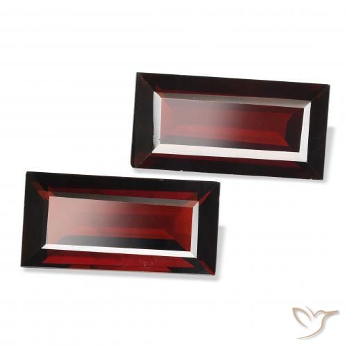 3.23 ctw Red Almandine Garnet Stones, Natural Almandine Garnet in Baguette Facet Shape for Sale