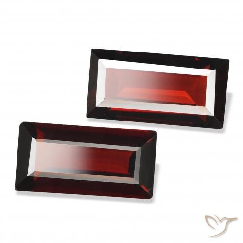 3.44 ctw Red Almandine Garnet Stones, Natural Almandine Garnet in Baguette Facet Shape for Sale