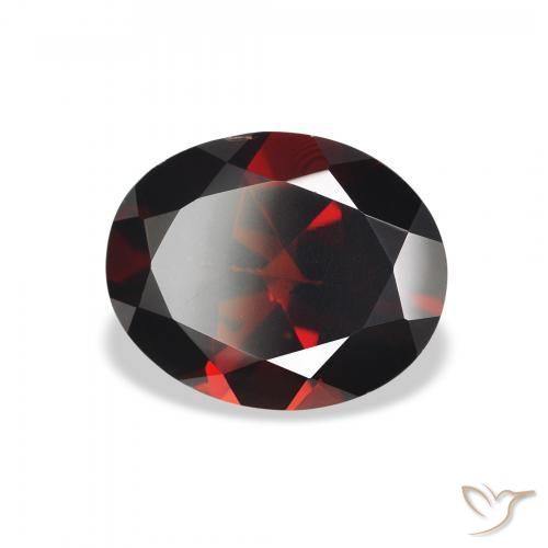 2.92 ct Red Almandine Garnet Stone, Natural Almandine Garnet in Oval Facet Shape for Sale