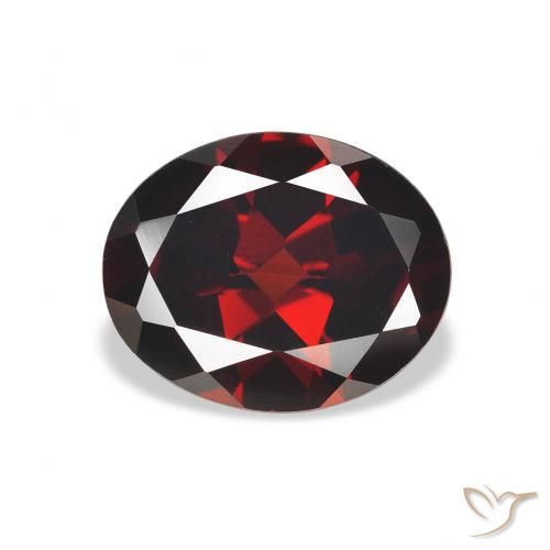 3.00 ct Red Almandine Garnet Gemstone, Almandine Garnet Gem in Oval Facet Shape for Sale.