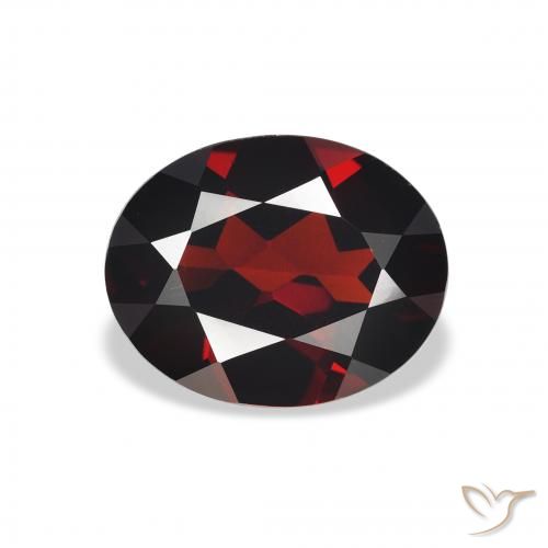 2.87 ct Red Almandine Garnet Gemstone, Almandine Garnet Gem in Oval Facet Shape for Sale.