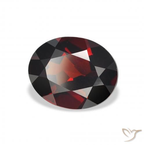 2.87 ct Red Almandine Garnet Stone, Natural Almandine Garnet in Oval Facet Shape for Sale