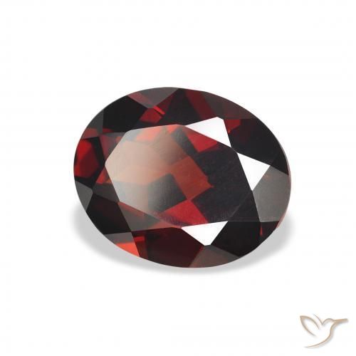 3.17 ct Red Almandine Garnet Stone, Natural Almandine Garnet in Oval Facet Shape for Sale