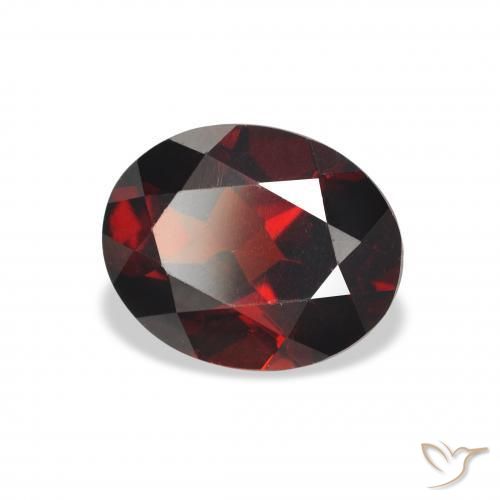 3.16 ct Red Almandine Garnet Stone, Natural Almandine Garnet in Oval Facet Shape for Sale