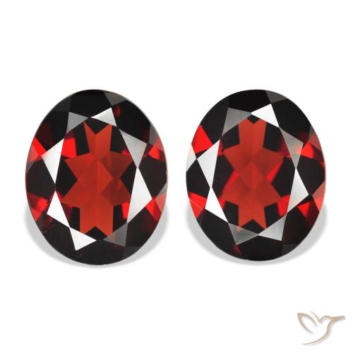 7.57 ctw Red Almandine Garnet Gemstones, Almandine Garnet Gems in Oval Facet Shape for Sale.