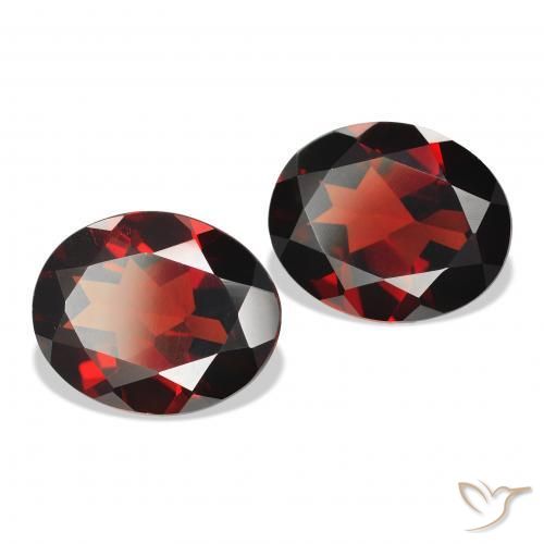 7.57 ctw Red Almandine Garnet Stones, Natural Almandine Garnet in Oval Facet Shape for Sale