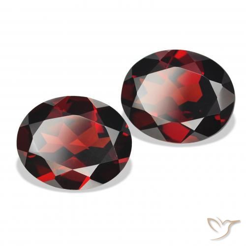 7.56 ctw Red Almandine Garnet Stones, Natural Almandine Garnet in Oval Facet Shape for Sale