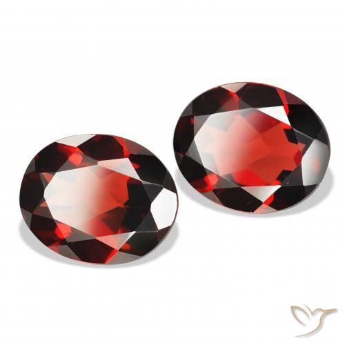 7.31 ctw Red Almandine Garnet Stones, Natural Almandine Garnet in Oval Facet Shape for Sale