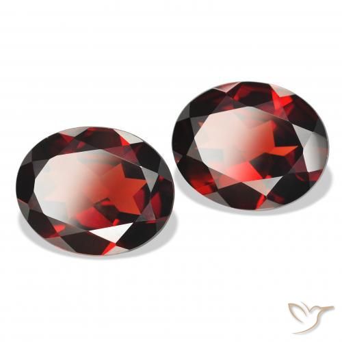 7.28 ctw Red Almandine Garnet Stones, Natural Almandine Garnet in Oval Facet Shape for Sale