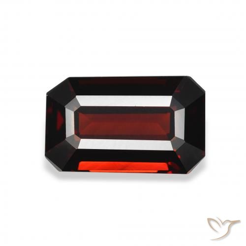 3.48 ct Red Almandine Garnet Gemstone, Almandine Garnet Gem in Octagon Step Cut Shape for Sale.