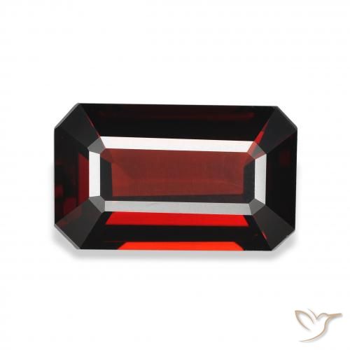 5.08ct Natural Deep Red Almandine Garnet, Emerald Cut, VVS-VS
