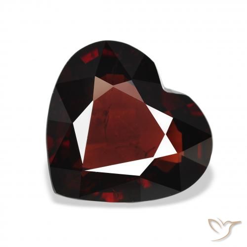5.90 ct Red Almandine Garnet Gemstone, Almandine Garnet Gem in Heart Facet Shape for Sale.
