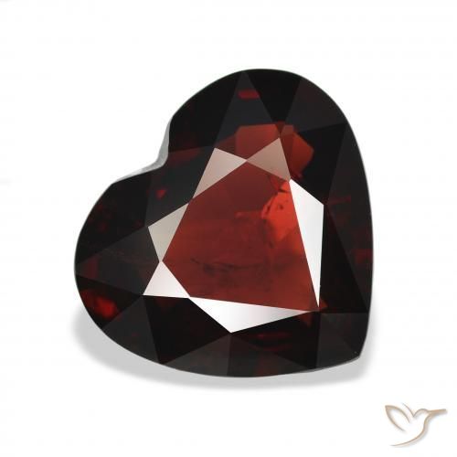 5.90 ct Red Almandine Garnet Stone, Natural Almandine Garnet in Heart Facet Shape for Sale