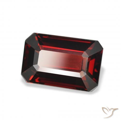 3.71 ct Red Almandine Garnet Stone, Natural Almandine Garnet in Octagon Step Cut Shape for Sale