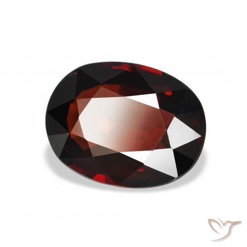3.63 ct Red Almandine Garnet Stone, Natural Almandine Garnet in Oval Facet Shape for Sale