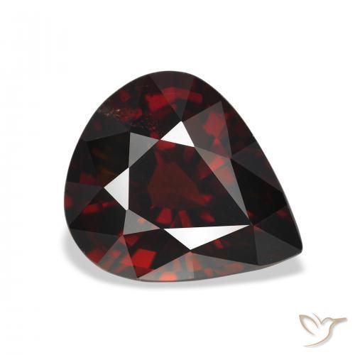 5.46 ct Red Almandine Garnet Stone, Natural Almandine Garnet in Pear Facet Shape for Sale