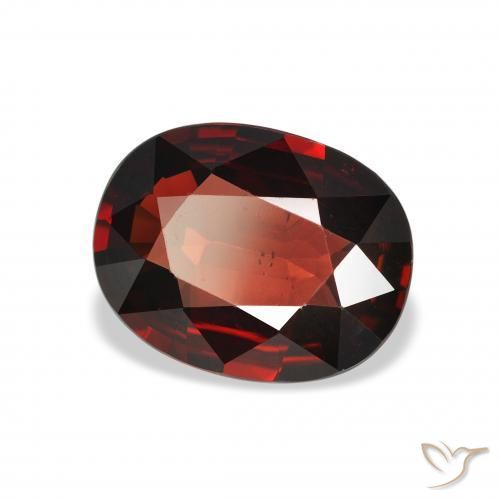 3.19 ct Red Almandine Garnet Stone, Natural Almandine Garnet in Oval Facet Shape for Sale