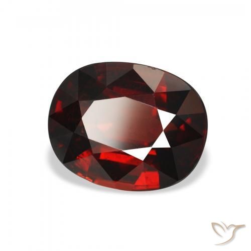 3.32 ct Red Almandine Garnet Stone, Natural Almandine Garnet in Oval Facet Shape for Sale