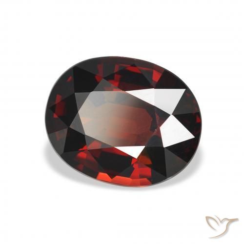 3.83 ct Red Almandine Garnet Stone, Natural Almandine Garnet in Oval Facet Shape for Sale
