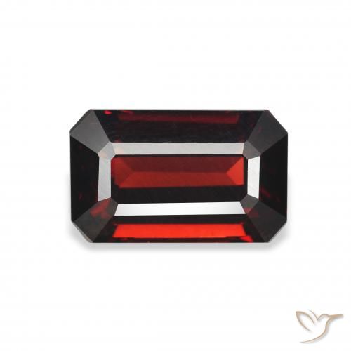 3.58ct Natural Deep Red Almandine Garnet, Emerald Cut, VVS