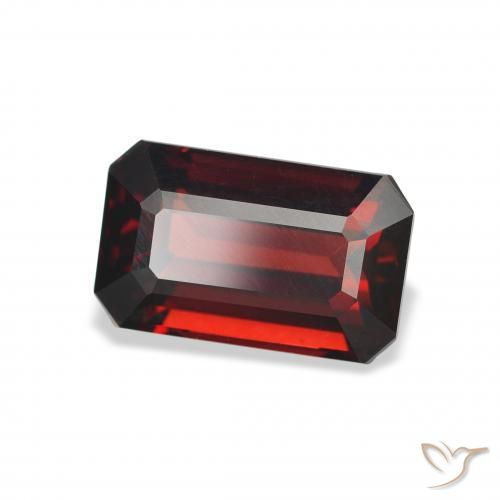 3.58 ct Red Almandine Garnet Stone, Natural Almandine Garnet in Octagon Step Cut Shape for Sale