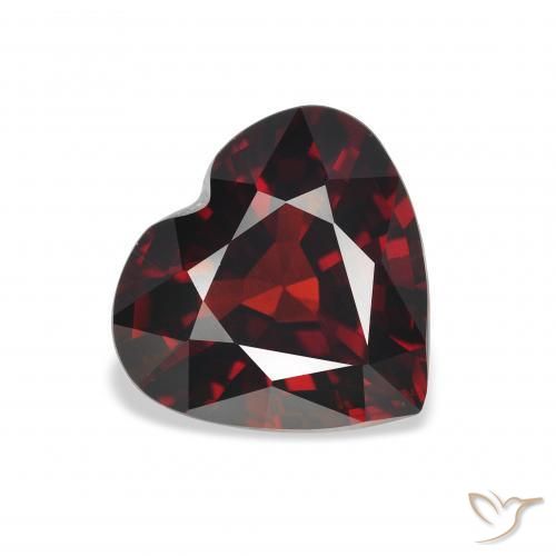 3.88 ct Red Almandine Garnet Stone, Natural Almandine Garnet in Heart Facet Shape for Sale