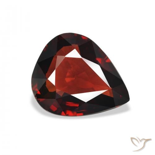 3.64 ct Red Almandine Garnet Stone, Natural Almandine Garnet in Pear Facet Shape for Sale