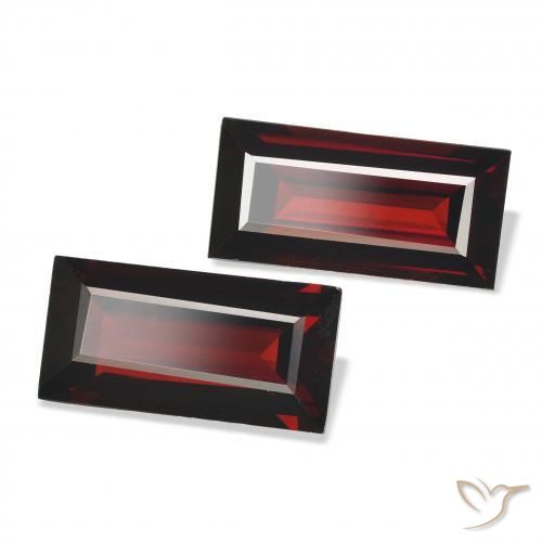 3.78 ctw Red Almandine Garnet Stones, Natural Almandine Garnet in Baguette Facet Shape for Sale