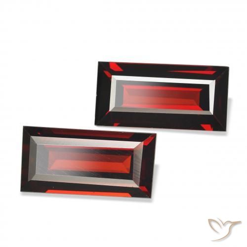 3.62 ctw Red Almandine Garnet Stones, Natural Almandine Garnet in Baguette Facet Shape for Sale
