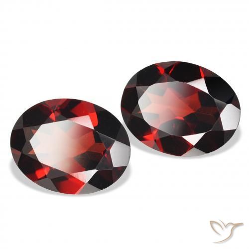 3.95 ctw Red Almandine Garnet Stones, Natural Almandine Garnet in Oval Facet Shape for Sale