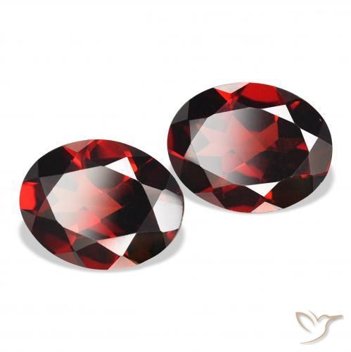 3.88 ctw Red Almandine Garnet Stones, Natural Almandine Garnet in Oval Facet Shape for Sale