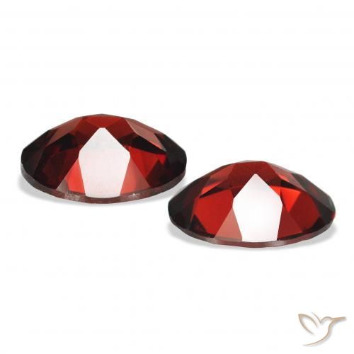 Almandine Garnet Gemstones in 9 x 7 mm (calibrated) Size for Sale, Almandine Garnet Stones in Dark Red Color