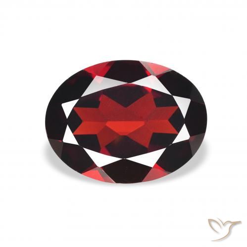 2.07 ct Red Almandine Garnet Gemstone, Almandine Garnet Gem in Oval Facet Shape for Sale.