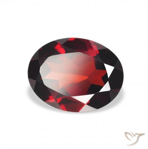 2.07 ct Red Almandine Garnet Stone, Natural Almandine Garnet in Oval Facet Shape for Sale