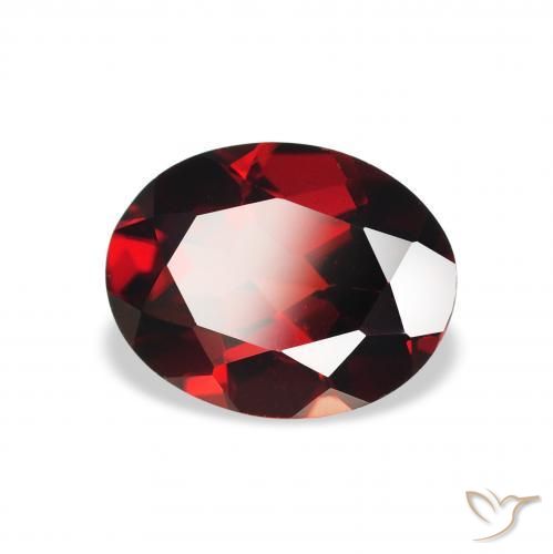 2.12 ct Red Almandine Garnet Stone, Natural Almandine Garnet in Oval Facet Shape for Sale