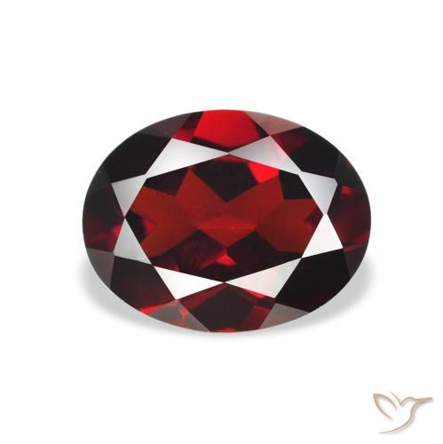 2.03 ct Red Almandine Garnet Gemstone, Almandine Garnet Gem in Oval Facet Shape for Sale.