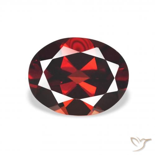 2.20 ct Red Almandine Garnet Gemstone, Almandine Garnet Gem in Oval Facet Shape for Sale.