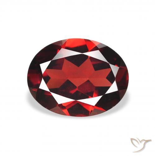 2.00 ct Red Almandine Garnet Gemstone, Almandine Garnet Gem in Oval Facet Shape for Sale.