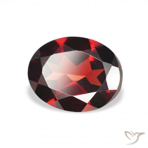 2.01 ct Red Almandine Garnet Stone, Natural Almandine Garnet in Oval Facet Shape for Sale