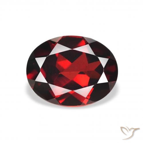 2.37 ct Red Almandine Garnet Gemstone, Almandine Garnet Gem in Oval Facet Shape for Sale.