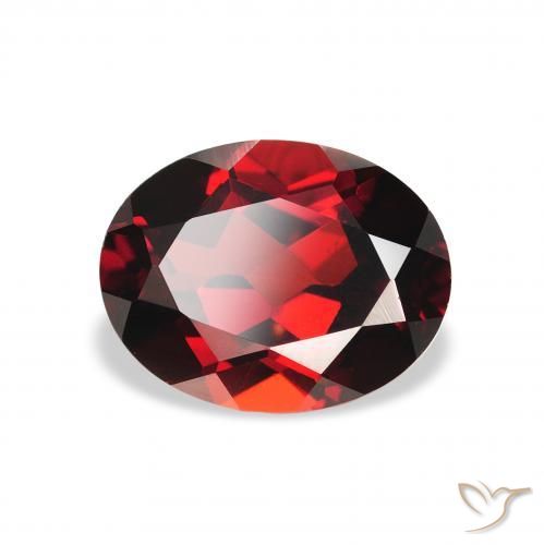 2.42 ct Red Almandine Garnet Stone, Natural Almandine Garnet in Oval Facet Shape for Sale