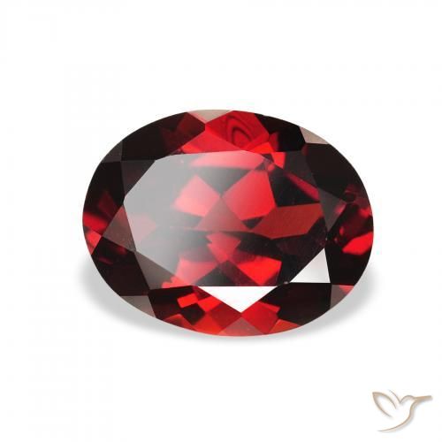 2.14 ct Red Almandine Garnet Stone, Natural Almandine Garnet in Oval Facet Shape for Sale