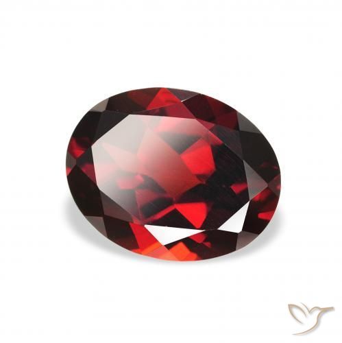 2.12 ct Red Almandine Garnet Stone, Natural Almandine Garnet in Oval Facet Shape for Sale